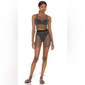 Beach Bunny Black Sheer Set with White Accents